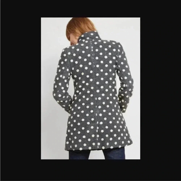 Modcloth Salient Style Wool Coat Polkadot Gray Sz XS - Picture 4 of 15